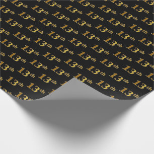 Schwarzes, Imitat-Gold13. (dreizehntes) Ereignis Geschenkpapier