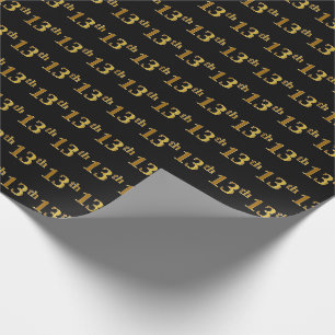 Schwarzes, Imitat-Gold13. (dreizehntes) Ereignis Geschenkpapier
