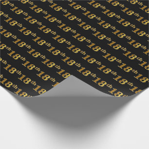 Schwarzes, Imitat-Gold18. (achtzehntes) Ereignis Geschenkpapier