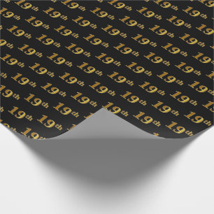 Schwarzes, Imitat-Gold19. (19.) Ereignis Geschenkpapier