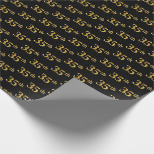 Schwarzes, Imitat-Gold35. (Dreißig-Fünftes) Geschenkpapier