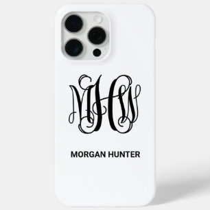 Schwarzes initiales Weinreben-Schriftmonogramm DIY Case-Mate iPhone Hülle