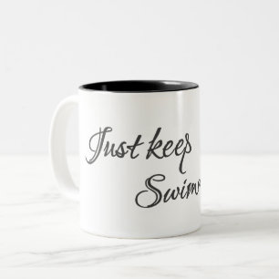 Schwarzes, inspirierendes Skript einfach nur Behal Zweifarbige Tasse