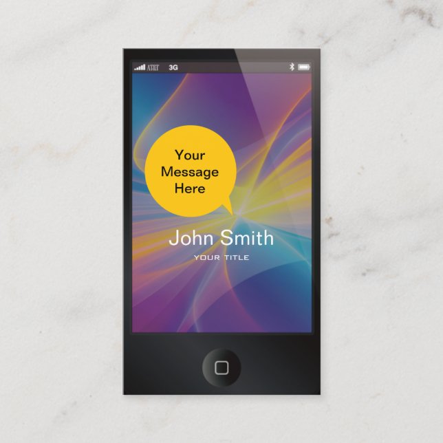 Schwarzes iPhone wie Visitenkarte (Vorderseite)