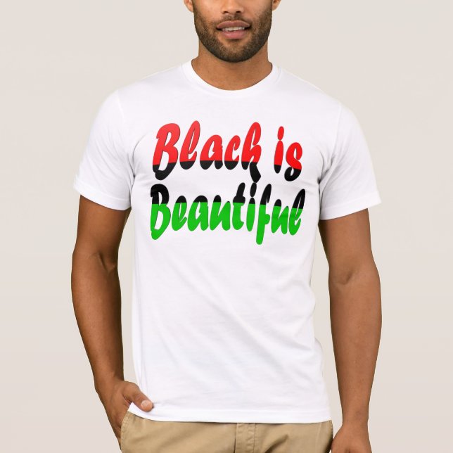 Schwarzes ist schöne Pan-Afrikanische Flagge T-Shirt (Vorderseite)