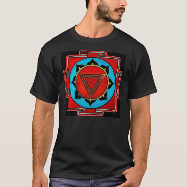 Schwarzes Kali Yantra T-Shirt (Vorderseite)
