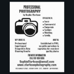 Schwarzes Kamerasymbol, Fotograf, Fotografie - Mie Flyer<br><div class="desc">Schwarzes Kamerasymbol,  Fotograf,  Fotografie Miete Werbung Flyer von der Business Card Store.</div>