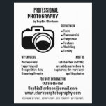 Schwarzes Kamerasymbol, Fotograf, Fotografie - Mie Flyer<br><div class="desc">Schwarzes Kamerasymbol,  Fotograf,  Fotografie Miete Werbung Flyer von der Business Card Store.</div>