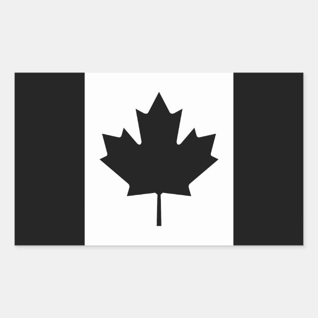 Schwarzes Kanada-Länderflagge Rechteckiger Aufkleber (Vorderseite)