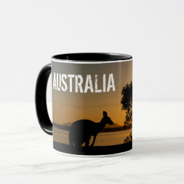 Schwarzes Känguru bei Sonnenuntergang in Australie Tasse