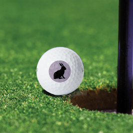 Schwarzes Kaninchen Silhouette Ostersonne Golfball