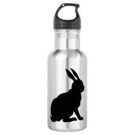 Schwarzes Kaninchen Silhouette Ostersonne Trinkflasche