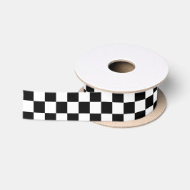 Schwarzes kariertes satinband