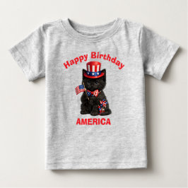 Schwarzes Kätzchen (1c) Patriotisches Kinder T-Shi Baby T-shirt