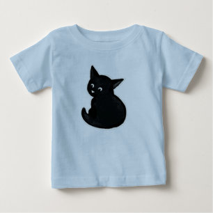 Schwarzes Kätzchen Baby T-shirt