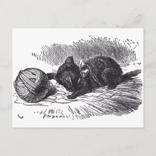 Schwarzes Kätzchen Postkarte