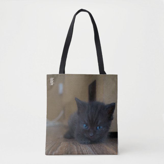 Schwarzes Kätzchen Tasche (Vorderseite)