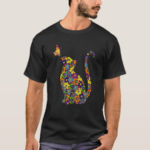 Schwarzes Katzen-Gesicht beobachtet süßen Schmette T-Shirt