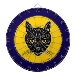 Schwarzes Katzen Gesicht Dartscheibe