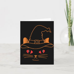 Schwarzes Katzen-Gesicht Halloween-Kostüm Karte