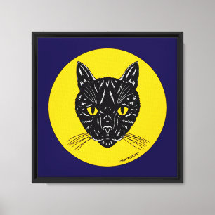 Schwarzes Katzen Gesicht Leinwanddruck
