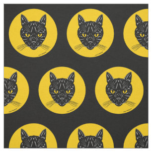 Schwarzes Katzen-Gesicht Stoff