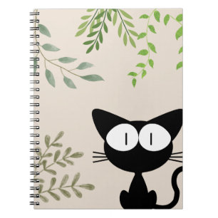 Schwarzes Katzen Notizbuch Notizblock