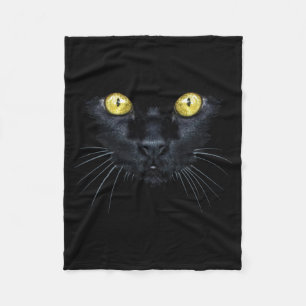 Schwarzes Katzen-Shirt Halloween Gruselige Gelbe A Fleecedecke