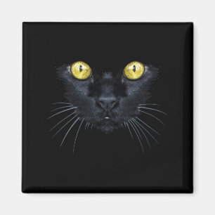 Schwarzes Katzen-Shirt Halloween Gruselige Gelbe A Magnet