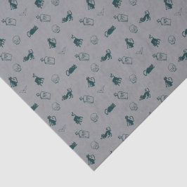 Schwarzes Katzen- und Skulpturenpapier Seidenpapier