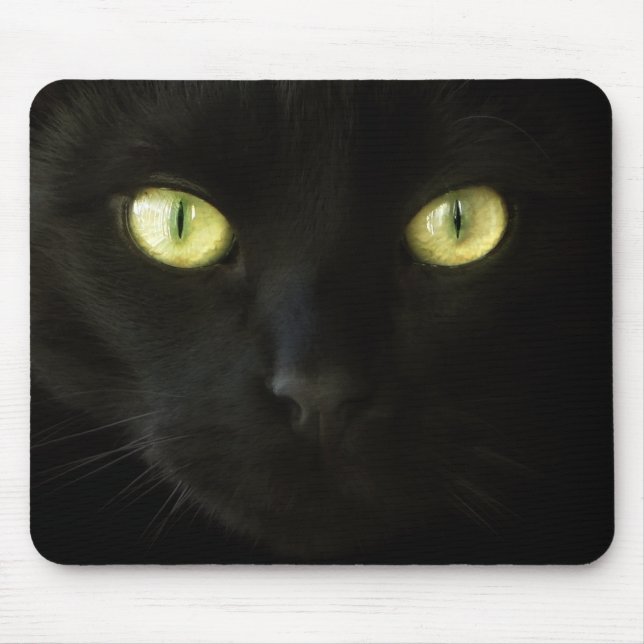 Schwarzes Katzenaugen mousepad (Vorne)
