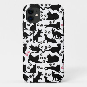 Schwarzes Katzenikon mit Paaren Case-Mate iPhone Hülle