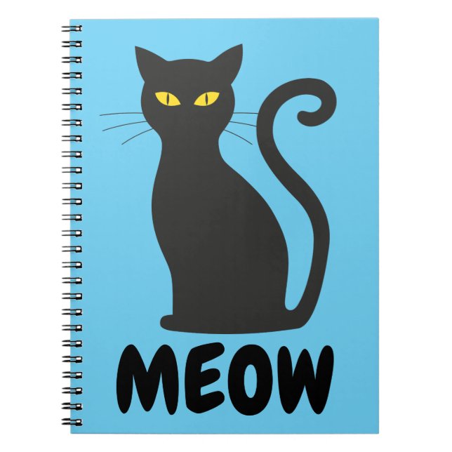 SCHWARZES KATZSPIRALNOTEBOOK NOTIZBLOCK (Vorderseite)