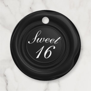 Schwarzes Kerzenwachs Siegel Tropfen Elegant Sweet Geschenkanhänger