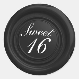 Schwarzes Kerzenwachs Siegel Tropfen Elegant Sweet Runder Aufkleber