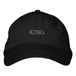Schwarzes KING Custom Name verstellbare Mütze Bold Bestickte Baseballkappe