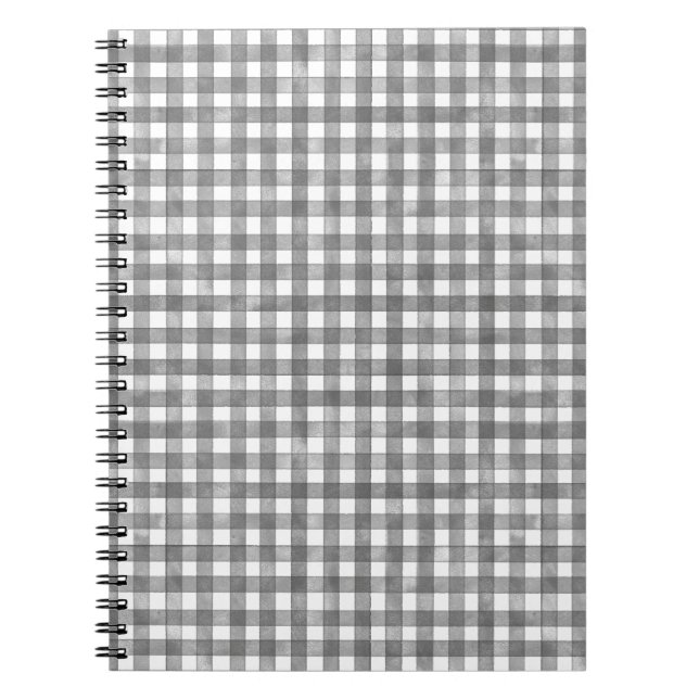Schwarzes klassisches Gingham Notizblock (Vorderseite)