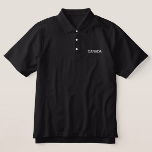 Schwarzes klassisches Polo-Shirt bestickt mit weiß