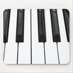 Schwarzes Klavier-Tasten-Bild-Bild n weißes Mousepad