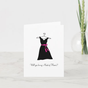 Schwarzes Kleid, bist du meine Trauzeugin? Einladung