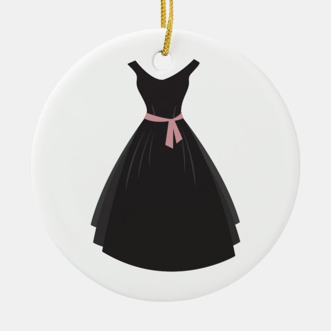 Schwarzes Kleid Keramikornament (Vorne)
