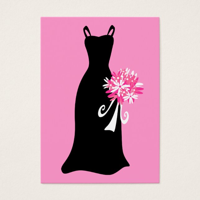 Schwarzes Kleid mit Bouquet (Vorderseite)