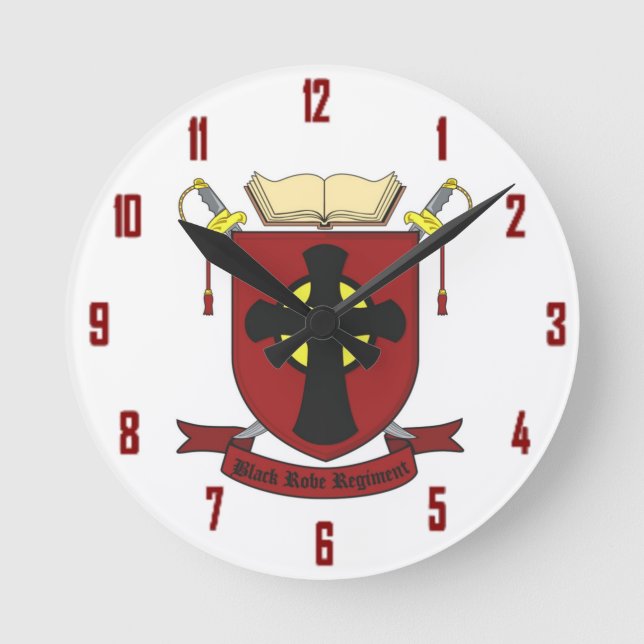 SCHWARZES KLEID REGIMENT RUNDE WANDUHR (Vorderseite)