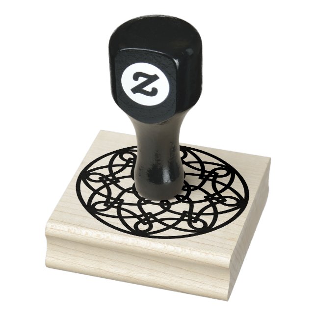 Schwarzes Knotenmandala Gummistempel (Stempel)