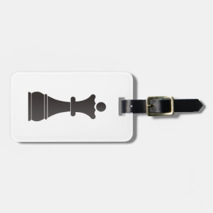 Schwarzes Königinschachstück Gepäckanhänger