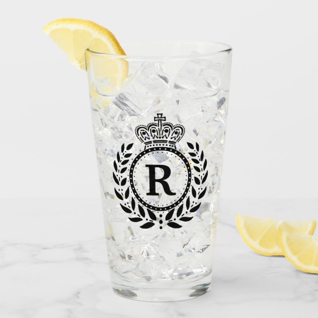 Schwarzes königliches Monogramm der Glas (Vorderseite Ice)