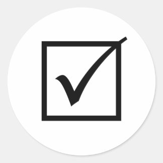 Schwarzes Kontrollkästchen Runder Aufkleber