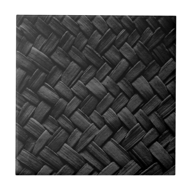 schwarzes Korbgeflechtmuster Fliese (Vorderseite)