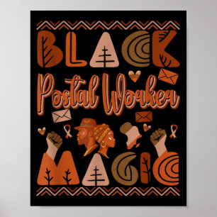 Schwarzes Kostüm Postzusteller Stolz Afro Schwarze Poster