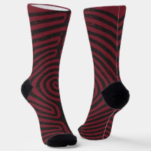 Schwarzes Kreis-Labyrinth (Maroon) Fine Art